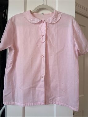 Vintage Peter Pan Embroidered Collar Blouse